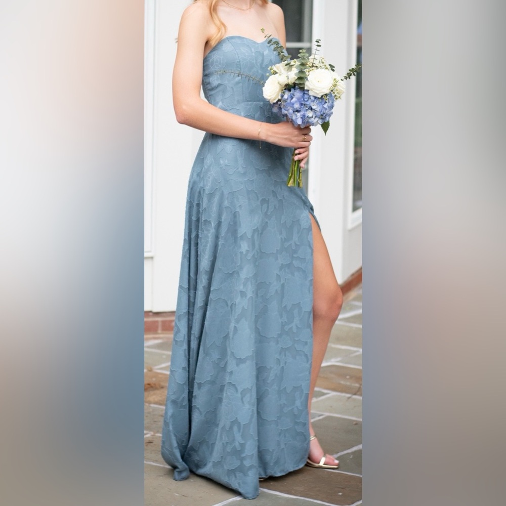Strapless Slate Blue Evening/Prom Gown Lulus size small